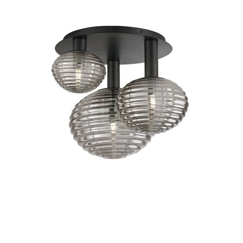 Dekorativní - FAN I-RIPPLE-PL3-NER Stropní přisazené svítidlo Ripple černá, 3xE27, 53,5 x 39 cm - FANEUROPE - foto 1