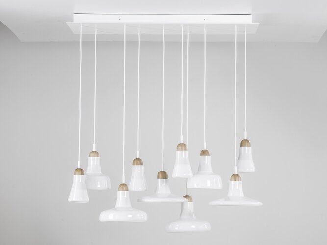 Vícečetná - BRO PC00921-BIANCO Závěsné svítidlo SHADOWS SET RECTANGULAR CANOPY LARGE 10x 5W GU10 - BROKIS A - foto 1