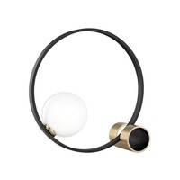 Stolní lampy dekorační - HVLG HL155201-AGB/BK-CE Stolní lampa ZENA ocel/sklo staromosaz/černá/bílá G9 1x6W - HUDSON VALLEY (Mitzi)