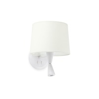 Dekorativní - FARO 64308-01 CONGA nástěnná lampa, bílá, se čtecí lampičkou - FARO
