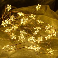 LED osvětlení na BATERIE - DLED BL34W DecoLED LED světelný řetěz na baterie - hvězdičky, teple bílá, 40 diod, 3,4 m