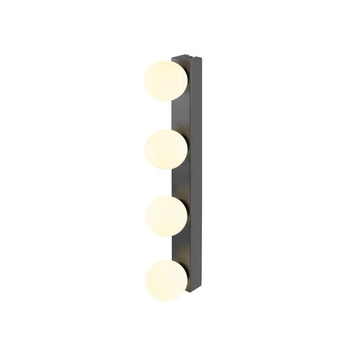 Dekorativní - LA 1010193 SUN Mirror nástěnné svítidlo pro povrchovou montáž, čtyřnásobné, 2700/3000/4000 K, tlačítko TOUCH, 18 W, IP44, černá - BIG WHITE (SLV) - foto 1