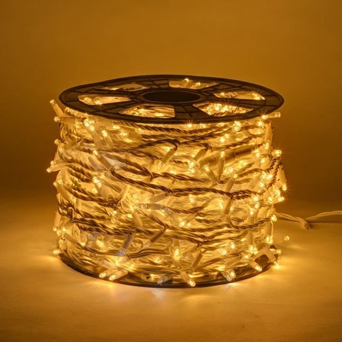 Venkovní řetězy - DLED SFNX0110W DecoLED LED světelný řetěz, 100m, teple bílá s FLASH efektem, 1000 diod, bílý kabel SFNX0110W - foto 1