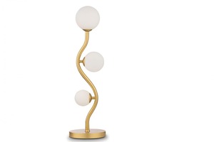Akční zboží - M MOD059TL-03GX VÝPRODEJ VZORKU - Stolní lampa Uva 3x28W bílá/zlatá kov/sklo designová - MAYTONI