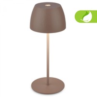 Stolní lampy dekorační - BRILO 7503012 LED nabíjecí stolní lampička Serina Mini, bezdrátová, 20cm, IP44, 2,5W, stmívatelné, dotykový vypínač, písková hnědá - BRILO