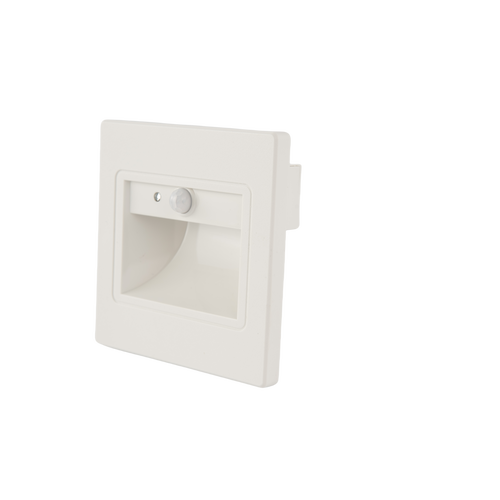 LED krokové svetlá - LED krokové světlo čtverec 1W 3000K IP20 bílá + senzor - foto 1