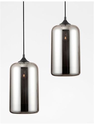 Válec - NV 9726481 Závěsné svítidlo SAVAZ chromové sklo černý kov černý kabel E27 1x12W 230V IP20 bez žárovky - NOVA LUCE - foto 1