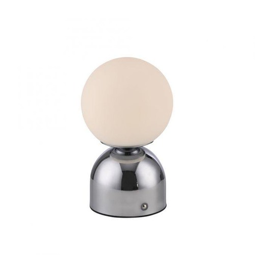 Stolní lampy dekorační - LD 19218-17 Kolekce Schöner Wohnen LED bateriové stolní svítidlo RUDI, chrom, nabíjecí přes USB, 3000-6000K - JUST LIGHT - foto 1