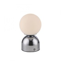 Stolní lampy dekorační - LD 19218-17 Kolekce Schöner Wohnen LED bateriové stolní svítidlo RUDI, chrom, nabíjecí přes USB, 3000-6000K - JUST LIGHT