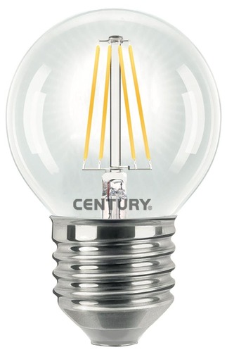 E27 - CEN INH1G-062740 LED FILAMENT MINI GLOBE ČIRÁ 6W E27 4000K 806Lm 360d 45x72mm IP20 - CENTURY - foto 1