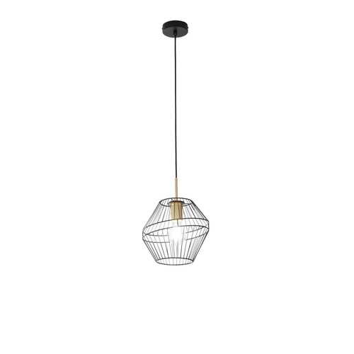 Dekorativní - FAN I-KIKO-S25 Závěsné svítidlo Kiko, černá/zlatá, 1 x E27, 25 x 25 x 150 cm - FANEUROPE - foto 1