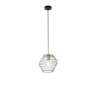 Dekorativní - FAN I-KIKO-S25 Závěsné svítidlo Kiko, černá/zlatá, 1 x E27, 25 x 25 x 150 cm - FANEUROPE