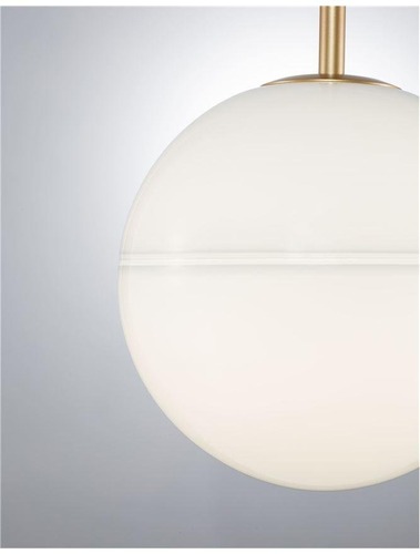 Koule - NV 9960612 Závěsné svítidlo CANTONA bílé opálové sklo mosaz zlatá E27 1x12W 230V IP20 bez žárovky - NOVA LUCE - foto 1