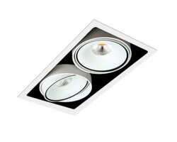 Hranatá - BPM 8202.02.RF.BK-BK.40.ST.9.30 Zápustné svítidlo CUBE SQ2 RECESSED WITH FRAME 180x334mm BLACK-BLACK 40º 2x16W CRI >90 3000K NON-DIMM - BPM (starý kód BPM 8211.02.D40.3K)