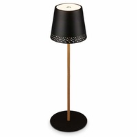 Na stůl - BRILO 7438-114 LED nabíjecí stolní lampa 38 cm 2,6 W 280lm černá-dřevo - BRILO