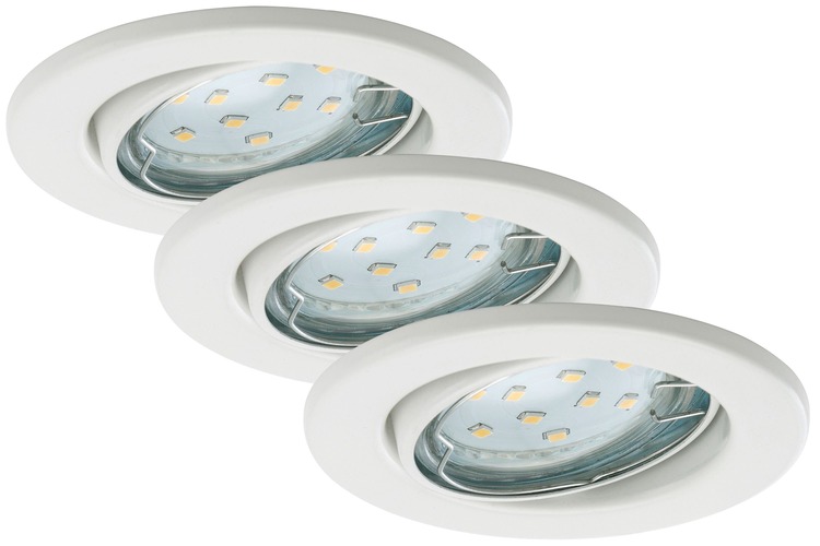 Kruhová - BRI 7225-036 3ks sada LED vestavné svítidlo, pr. 8,6 cm, 3 W, bílé - BRILONER - foto 1