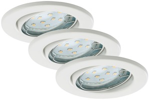 Kruhová - BRI 7225-036 3ks sada LED vestavné svítidlo, pr. 8,6 cm, 3 W, bílé - BRILONER