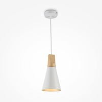 Kónická - M P359-PL-140-W Závěsné svítidlo Bicones 60W bílá kov dřevo moderní design  - MAYTONI