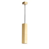 Dekorativní - FAN I-FLUKE-S30Q ORO Závěsné svítidlo Fluke, hranaté, zlaté, 1 x GU10, 6 x 6 x 30 cm - FANEUROPE