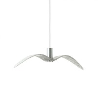 Dekorativní - BRO PC01112_001 Night Birds Exterior, závěsné svítidlo, 6,5W LED, triplex opal sklo BROKISGLASS mat / stříbrný elox / kabel bílý, délka 73cm, IP54 - BROKIS A