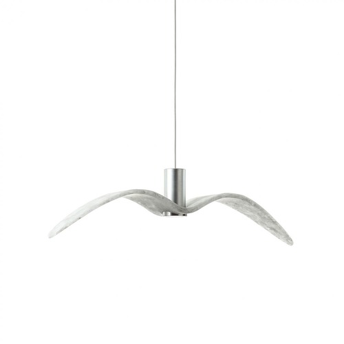 Dekorativní - BRO PC01112_001 Night Birds Exterior, závěsné svítidlo, 6,5W LED, triplex opal sklo BROKISGLASS mat / stříbrný elox / kabel bílý, délka 73cm, IP54 - BROKIS A - foto 1