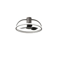 Ventilátory - FAN LED-HADLEY-GR Stropní ventilátorové LED svítidlo VENTILATORE, 55 W, CCT, 5250 lm, šedá, pr. 60 x 25 cm - FANEUROPE