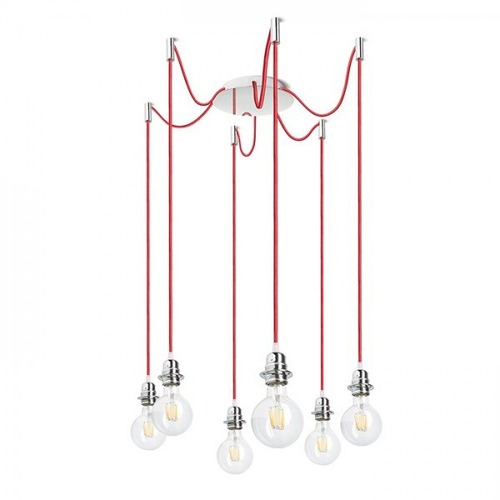 Sestavte si sami - RED R11786 KOMBIX 6 závěsná sada CHZ+ČEK+CHO  230V E27 6x28W - RED - DESIGN RENDL - foto 1