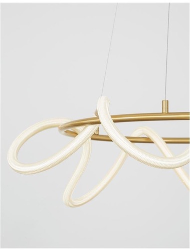 Kruhová - NV 9082092 Závěsné svítidlo CERELIA mosazný zlatý kov a silikonová trubice LED 34W 230V 3000K IP20 stmívatelné - NOVA LUCE - foto 1