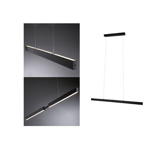 Podélná - P 76989 LED závěsné svítidlo s bezdotykovým ovládáním Aptare 2700K / 16,5W / 16,5W černá stmívatelné - PAULMANN - foto 1