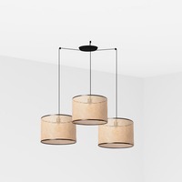 Válec - FARO 64314-49-3L MAMBO závěsné svítidlo, černá/ratan, pr.450 3L - FARO