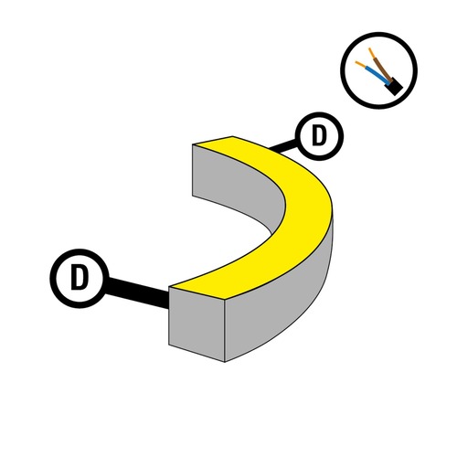 Příslušenství pro LED pásky - SLC S1623S-D Napájení pro NeonFlex 230V Side-Bend Mono s kabelem D - TLG - foto 1