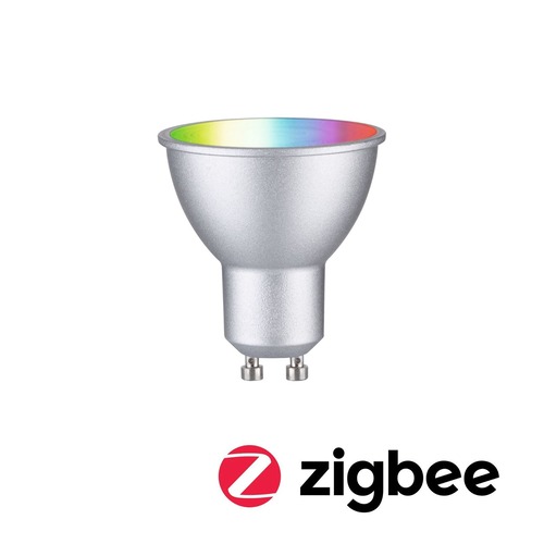 GU10/GZ10 - P 29149 Standard 230V Smart Home Zigbee 3.0 LED reflektor GU10 4,8W RGBW+ stmívatelné matný chrom - PAULMANN - foto 1