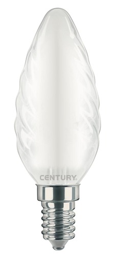 E14 - CEN INSTOR-041460 LED FILAMENT SVÍČKA TWIST SATÉN 4W E14 6000K 470Lm 360d 35x97mm IP20  - CENTURY - foto 1