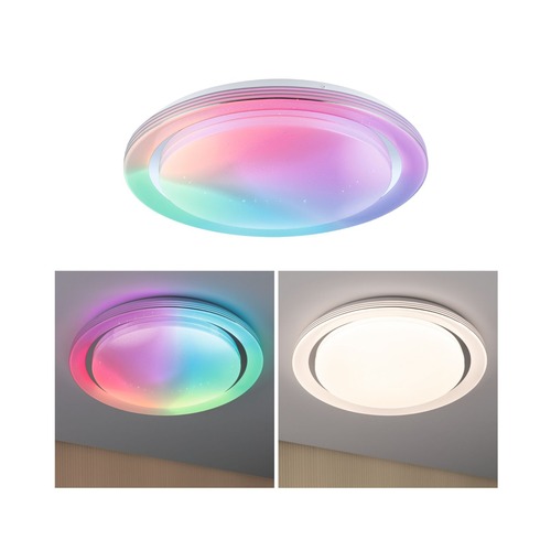 Kruhová - P 70547 LED stropní svítidlo Rainbow efekt duhy RGBW 230V 38,5W chrom/bílá - PAULMANN - foto 1