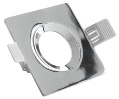 Hranatá - CEN KLS-CR KLAK ZAPUŠTĚNÝ ČTVEREC VÝKLOPNÝ 30d pro spot 50mm. CHROM držák pro GU10, včetně patice GU10 - CENTURY