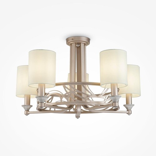 Dekorativní - M H004CL-05BG Lustr Vittoria 5x40W E14 krémová kov/látka designový - MAYTONI - foto 1