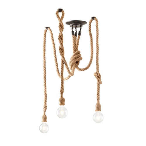 Dekorativní - FAN I-ROPE-PL3 Závěsné svítidlo Rope černá, 3xE27 5 x 2 x 250 cm - FANEUROPE - foto 1