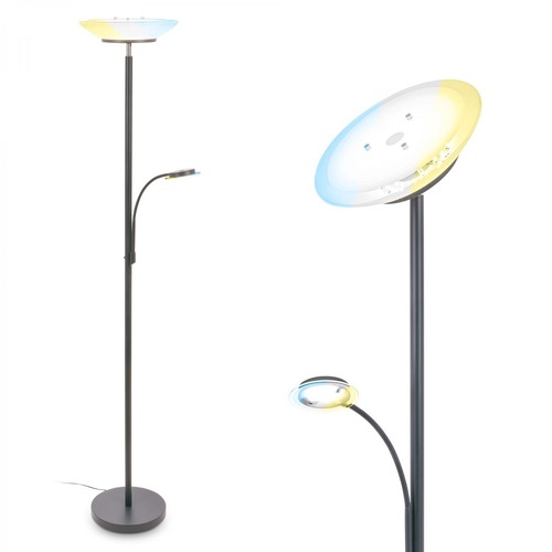 Stojací lampy - BRILO 1205025 Suda LED stojanová lampa, s lampičkou na čtení, CCT, stmívatelná, antracit - BRILO - foto 1