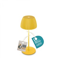 Stolní lampy dekorační - BRILO 7552017 Nabíjecí stolní lampa Riffle Mini - 20 cm, 1,5W, 150lm, bezdrátová, LED, stmívatelné, dotykový vypínač, žlutá - BRILO