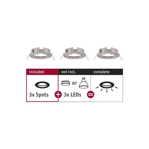 Kruhová - P 92479 Vestavné svítidlo Choose spot nevýklopné max. 10W kov kartáčovaný 230V - PAULMANN - foto 1