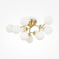 Dekorativní - M MOD545CL-12BS Stropní svítidlo Dallas 12xG9 max 28W opálové sklo mosaz kov designové - MAYTONI