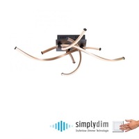 Dekorativní - PN 9144-18 POLINA LED stropní svítidlo černá zlatá krokově stmívatelné paměťová funkce zakřivené SimplyDim 3000K - PAUL NEUHAUS