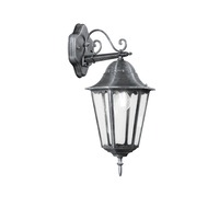 Nástěnná - FAN LANT-FIRENZE/AP1B Venkovní nástěnné svítidlo DOWN FIRENZE černá/stříbrná, 1xE27, IP44, 28,6 x 50,5 cm - FANEUROPE
