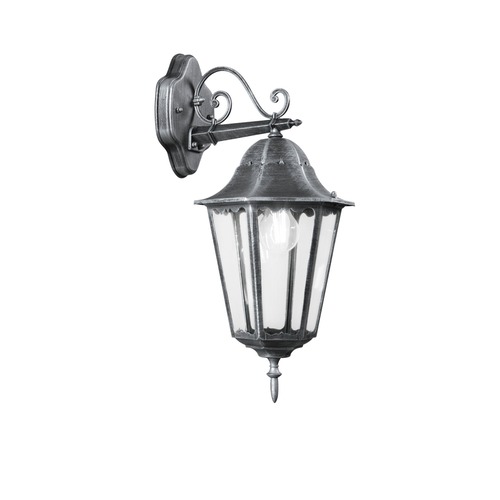 Nástěnná - FAN LANT-FIRENZE/AP1B Venkovní nástěnné svítidlo DOWN FIRENZE černá/stříbrná, 1xE27, IP44, 28,6 x 50,5 cm - FANEUROPE - foto 1