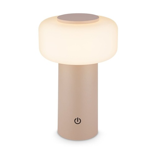 Stolní lampy dekorační - BRILO 7580011 Juna stolní lampa - 1,8W, 210lm, nabíjecí, LED, stmívatelné, dotykový vypínač, teplá bílá, béžová - BRILO - foto 1