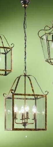 Vícečetná - OR HL 6-1533/4 Závěsné svítidlo 4xE14 antik/zlato, 30x30cm, výška 53cm - ORION - foto 1