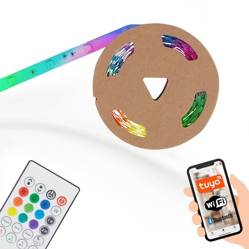 Dekorační - BRILO 2313-150 Digitální RGB LED pásek s hudebním senzorem 500 cm 0,12W bílé - BRILO - foto 1