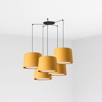 Kónická - FARO 64314-45-5L SAMBA závěsné svítidlo, černá/žlutá, 5L - FARO