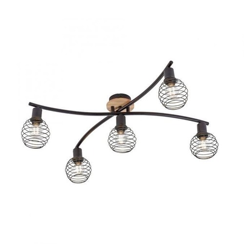 Bodová - LD 15925-79 EUGEN Bodové svítidlo, stropní svítidlo, dřevo, černá, 5-ramenné, drátěné tělo - LEUCHTEN DIREKT / JUST LIGHT - foto 1