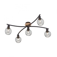 Bodová - LD 15925-79 EUGEN Bodové svítidlo, stropní svítidlo, dřevo, černá, 5-ramenné, drátěné tělo - LEUCHTEN DIREKT / JUST LIGHT